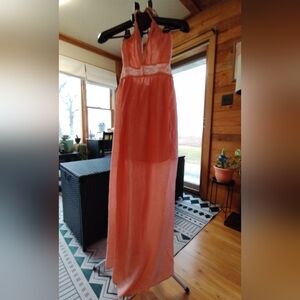 Forever 21 woman's xs pink halter type maxi dress